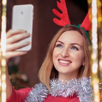 Young woman taking a selfie