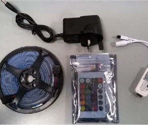 LED lighting strip with remote sold via Wish