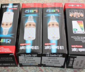 HRYSPN LED Candle Set E14 sold via Amazon