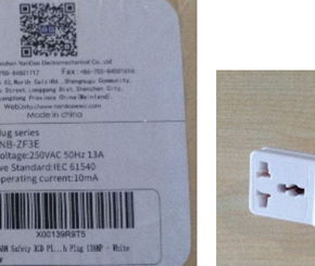 OANON Safety RCD Plug Adapter Portable Circuit Breaker