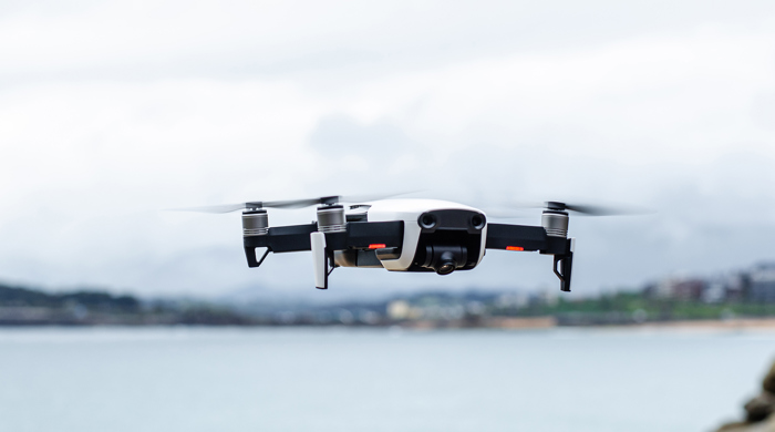 A drone flying in the sky