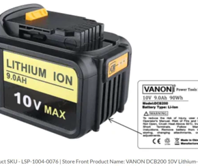 VANON DCB200 10V Lithium-ion Battery