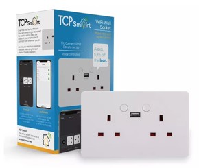 TCP Smart Wi-Fi 2 Gang socket - White