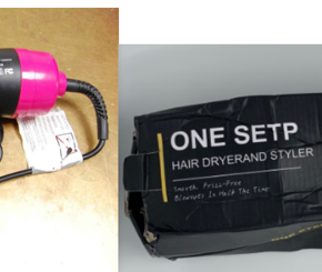 One Setp Hot Air Hair Dryer and Styler sold via Amazon