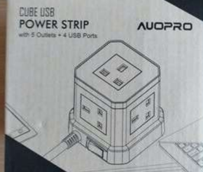 Auopro Cube USB Power Strip with 5 Outlets and 4 USB Ports
