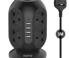 AOFO 8-Socket Tower Power Strip 